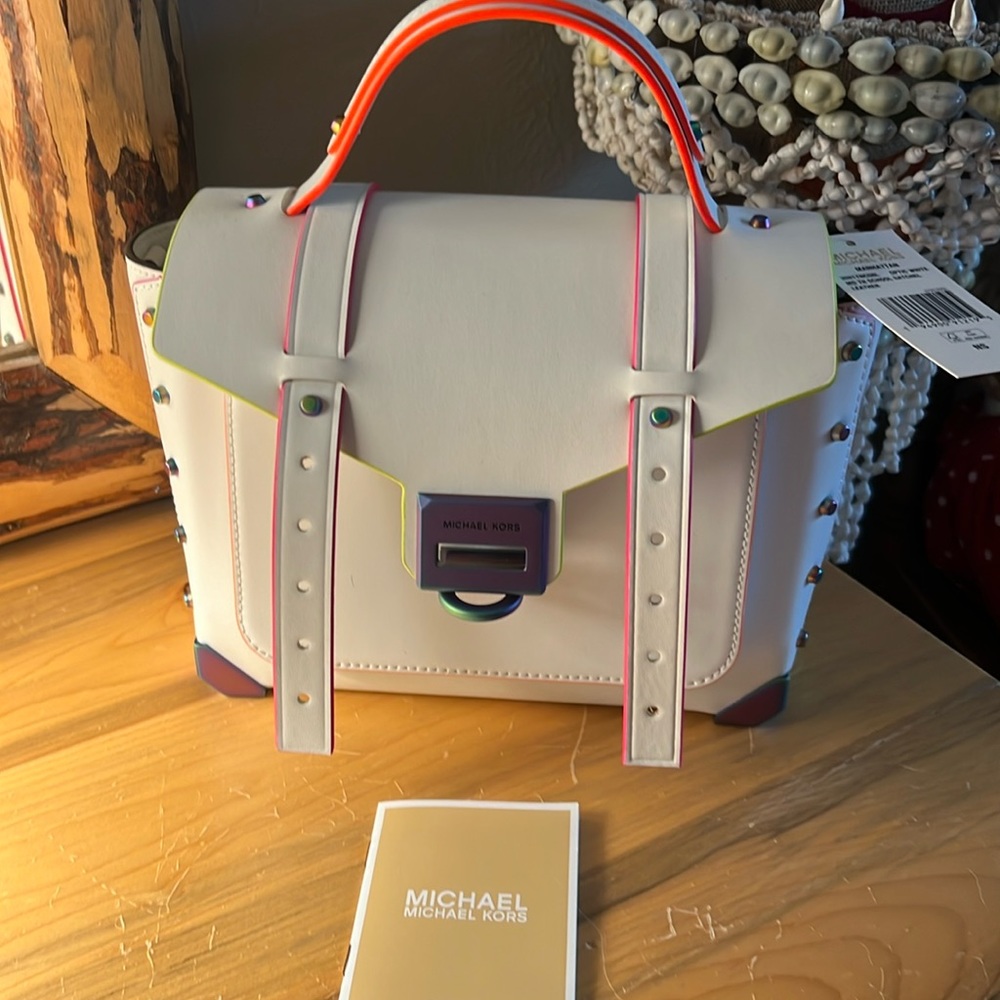 Michael Kors Manhattan in white and neon